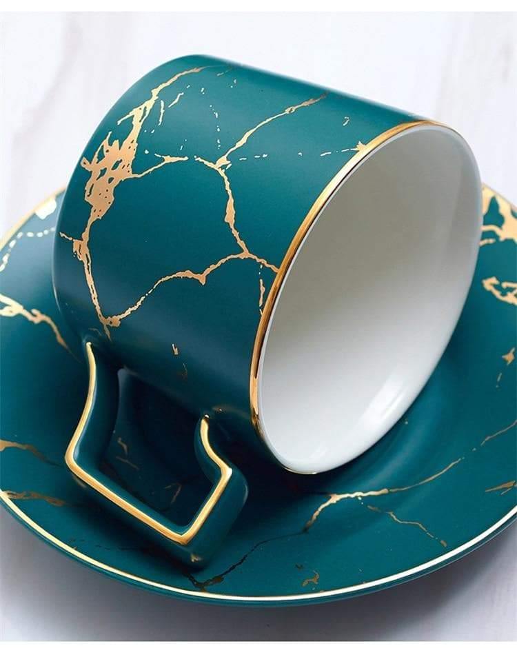Jogo de café Marble com acabamentos banhados a ouro goldenlux™ - 6 Peças