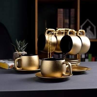 Jogo de café goldenlux™ - 6 Peças de porcelana