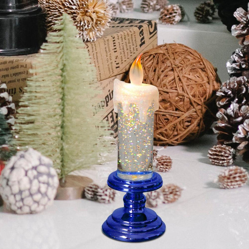 LED Flameless Flashing Candle Christmas Candles Lights Battery Operated Glitter Candle Desk Table Light Lamp Decoration