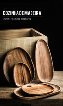 Bandeja de madeira oval retrowood™- 5 Peças