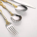 Jogo de talheres Royal com acabamentos em ouro 18k goldencut™ - 24 Peças
