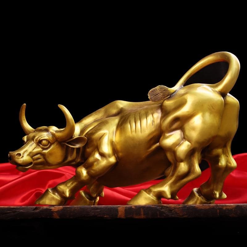 Touro Wall Street cobre maciço banhado a bronze modernart™