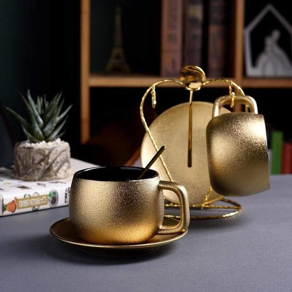 Jogo de café/chá com acabamentos banhados a ouro goldenlux™ - 6 Peças