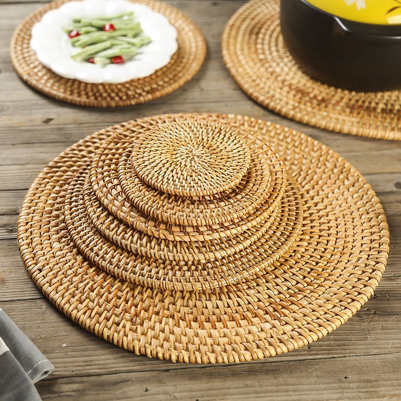 Conjunto sousplat de rattan indian™ - 6 peças