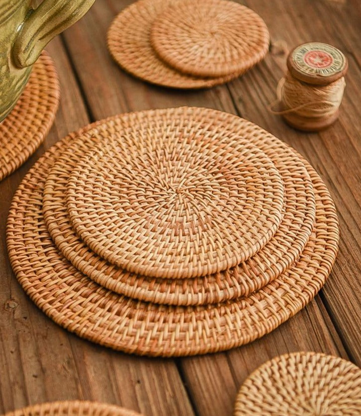 Conjunto sousplat de rattan indian™ - 6 peças