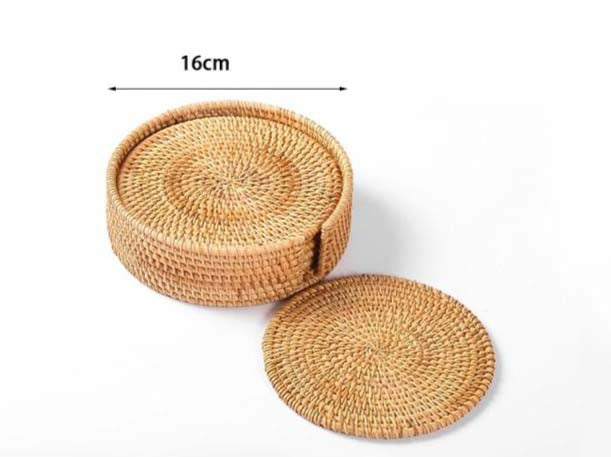 Conjunto sousplat de rattan indian™ - 6 peças