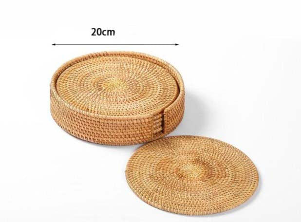 Conjunto sousplat de rattan indian™ - 6 peças